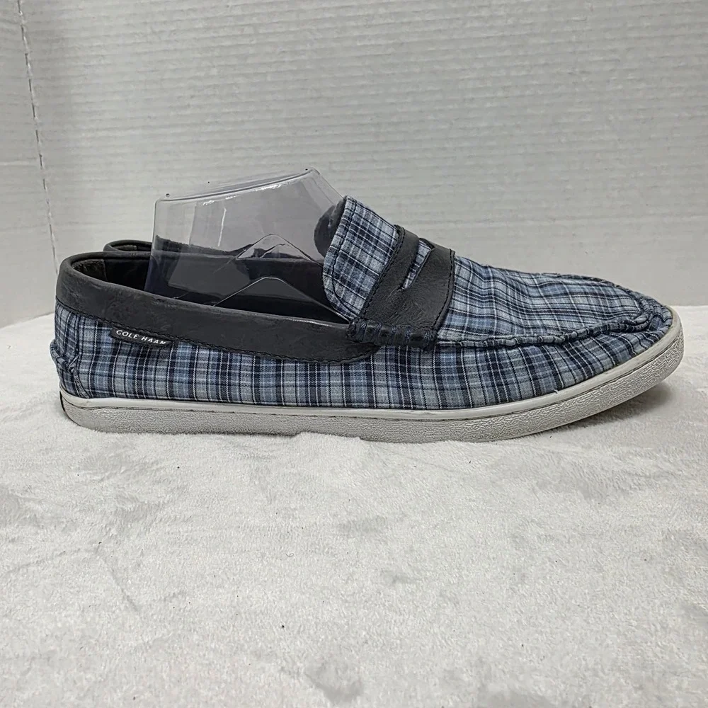 Cole Haan Blue Canvas Men's Sz 10M Penny Loafers Pinch‎ Marine Classic Grand OS